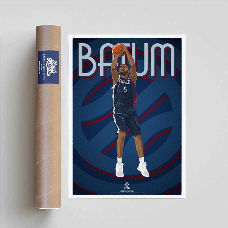 Affiche Basket - Team France Basket - Nicolas Batum 40x60 cm BASKETBALL