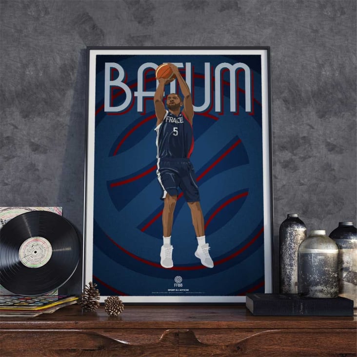 Affiche Basket - Team France Basket - Nicolas Batum 40x60 cm BASKETBALL