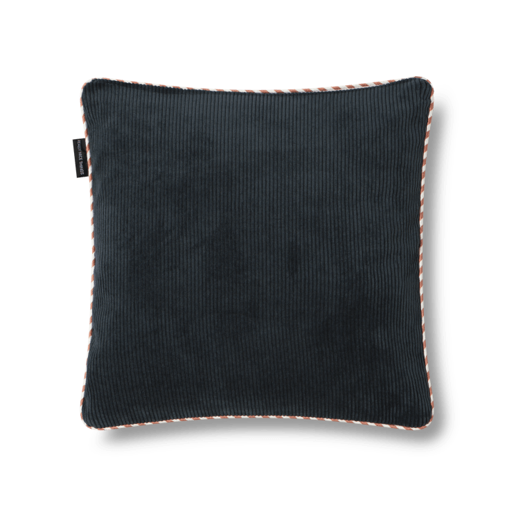 Cuscino reversibile velluto a coste arancione e blu 45x45 CORDUROY