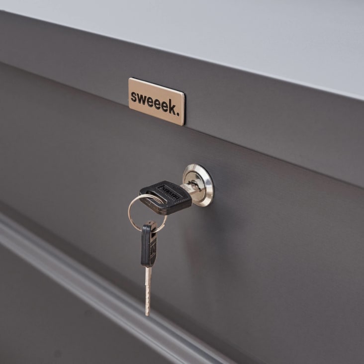 Coffre De Jardin En Métal Dallas 285L Sweeek - Rangement Extérieur Anthracite Robuste Et Élégant