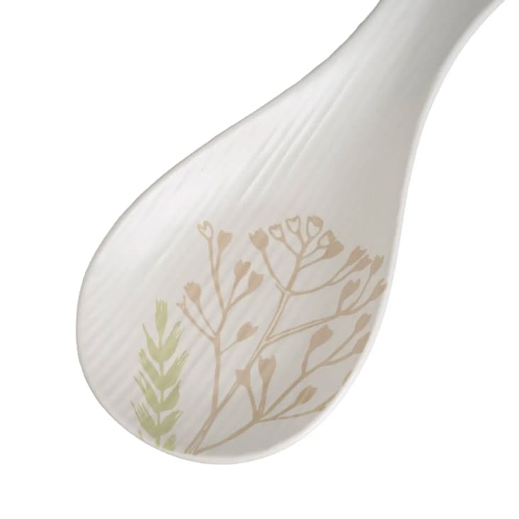 Sucrier + pot à lait en céramique blanche motif herbes