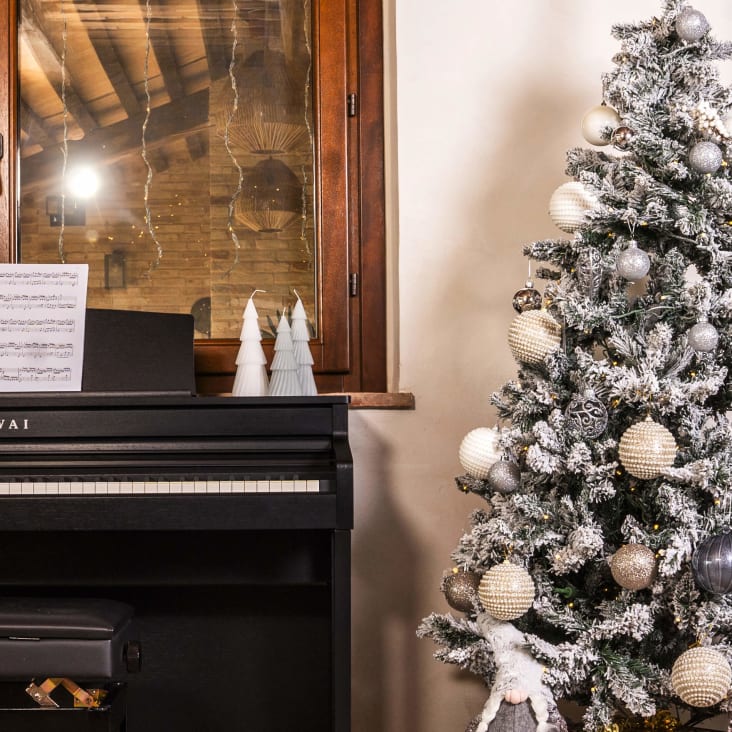 2 Weihnachtskerzen in Form eines Silberfarbe Sojawachs aus in | Baumes Monde Maisons du