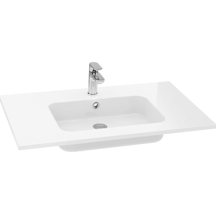 Meuble de salle de bain blanc double vasque DOLCE VITA B, meuble de SDB 2  vasques blanc