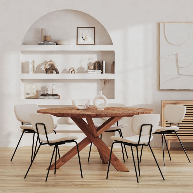 table salle à manger en mérisier massif artisanale + 8 chaises