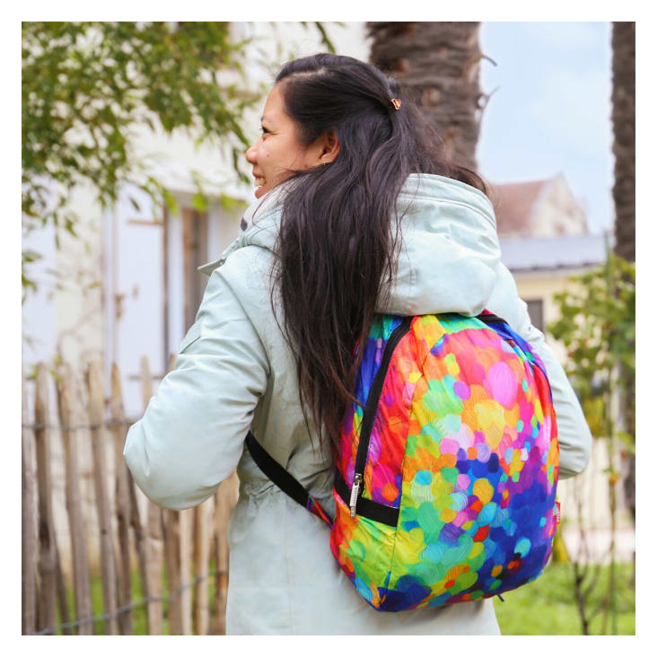 Sac a dos pliable multicolore polyester 26 x 13 x 35 cm
