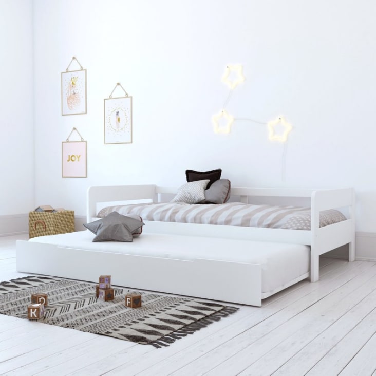 Maison Exclusive Sofá cama nido con cajones tela negro 90x200 cm
