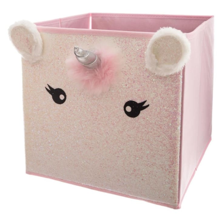 Caja almacenaje infantil artesanal madera pino rosa 39x29x15 cm Infantil