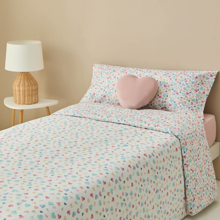 Funda nordica estampado corazones blanco 150x220