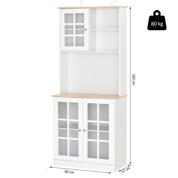 Homcom armoire de cuisine multi-rangements 4 portes 3 tiroirs