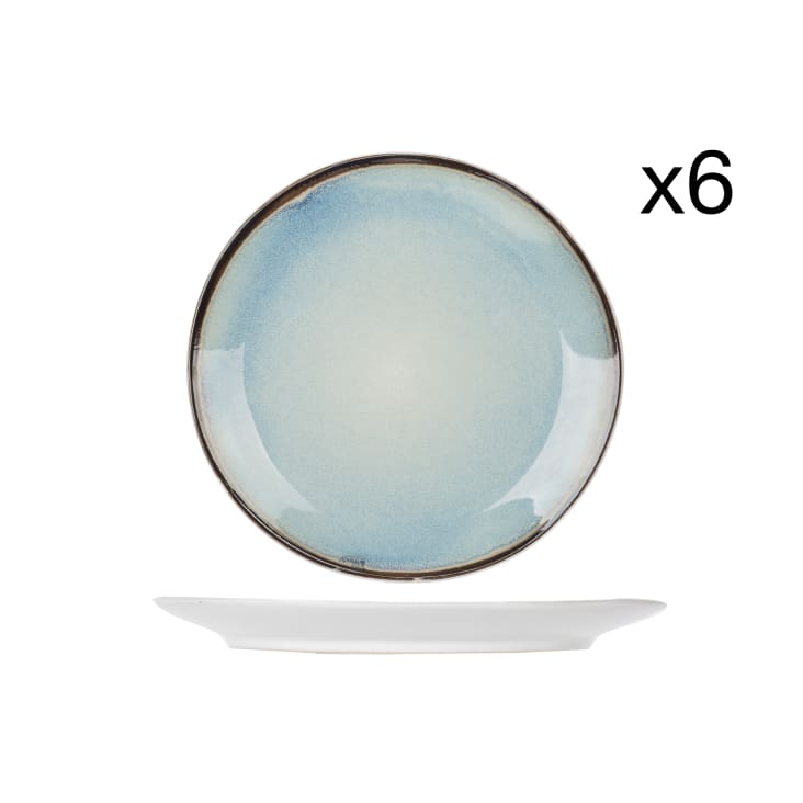 Rinart Dessertteller Aztec Design - 6er Set Porzellan 20cm Mikrowellen & Spülmaschinenfest