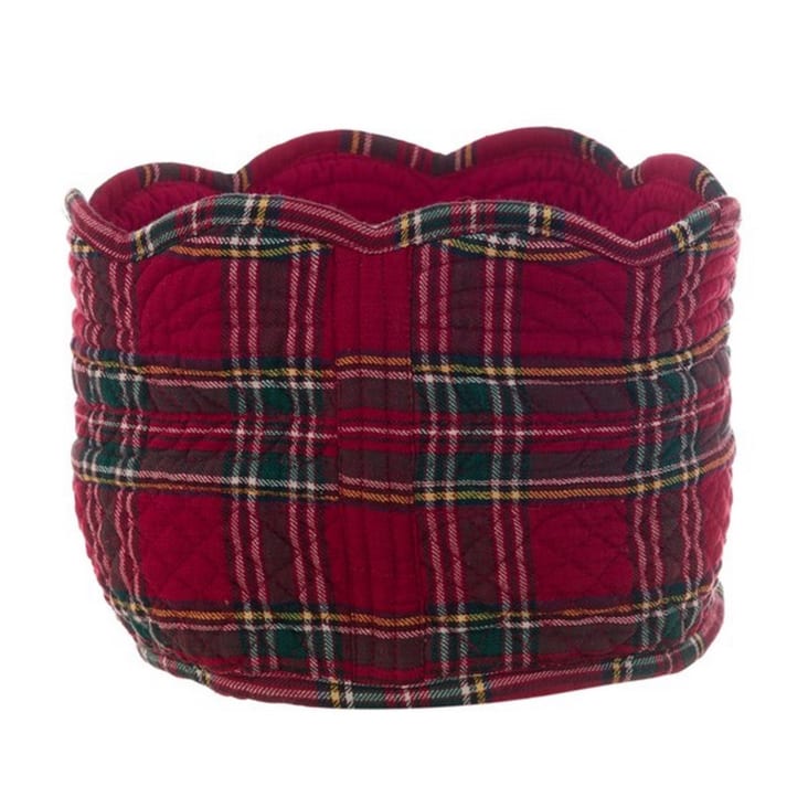 Cestino per il pane in cotone con motivo tartan in rosso - TARTANA