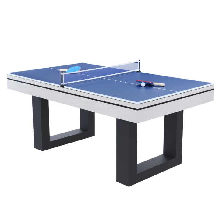 Tavolo multigioco 3 in 1 biliardo e ping-pong in legno bianco Denver