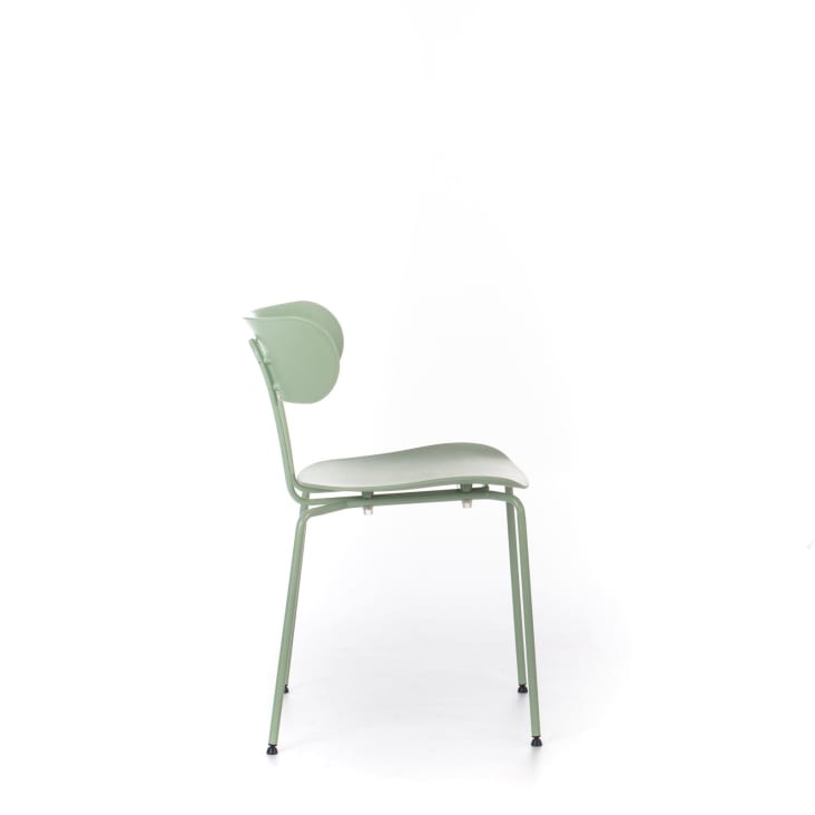 4pz Sedia in PP da pranzo gambe in metallo elegante verde cm 51x45 82h FLY