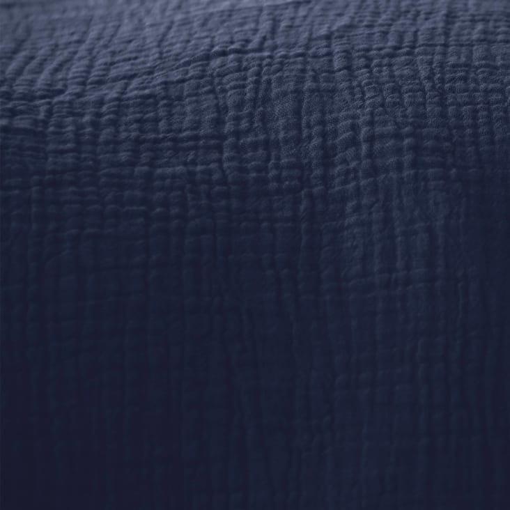 Set de 2 rideaux en gaze de coton bleu marine-Alix cropped-2