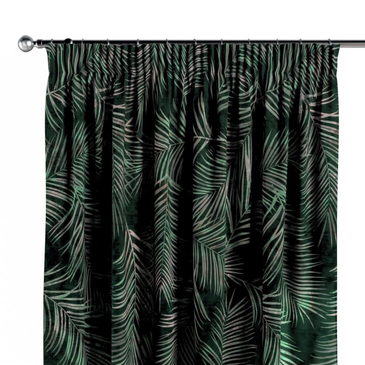 du Kräuselband, grün, Vorhang mit | Maisons 130x245 Monde cm VELVET