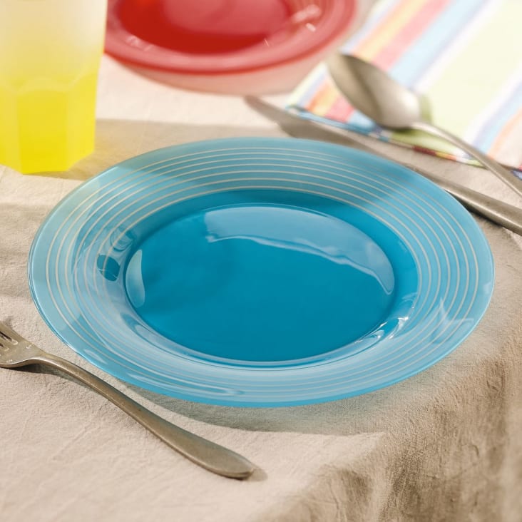 Assiette plate bleue 25 cm FACTORY