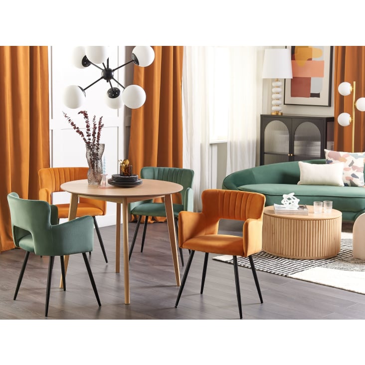 Lot de 2 chaises de salle à manger en velours orange-Sanilac cropped-2