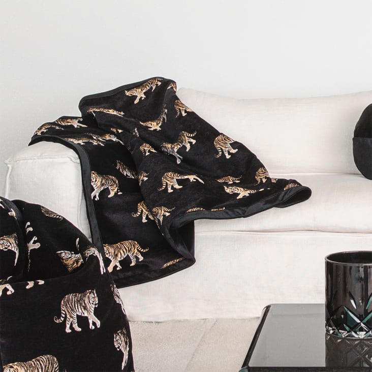 Coperta in velluto con tigri