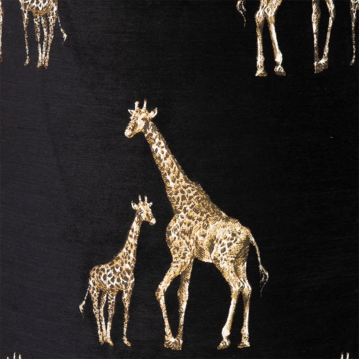 Sgabello in velluto nero con ricamo giraffe cropped-3