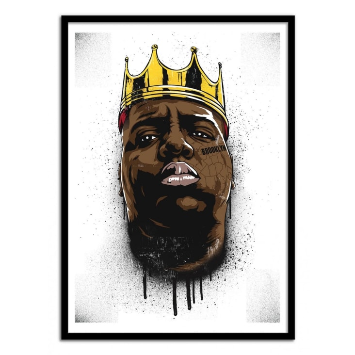 biggie smalls couronne noire et blanche