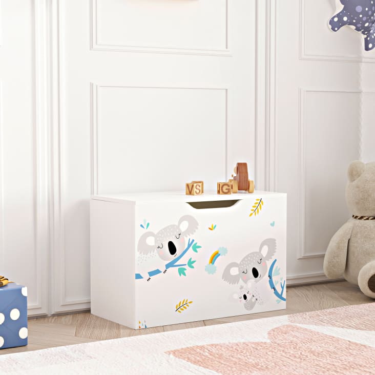 Spielzeugkiste für Monde Holzoptik x 40 Maisons in Weiß Kinder 30 60 cm, OLEIROS | x du