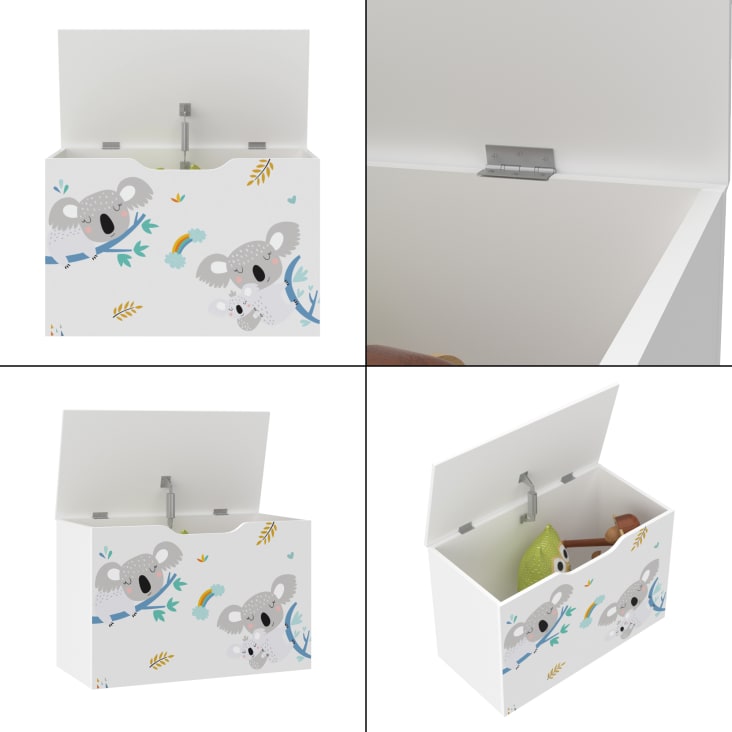 Spielzeugkiste für Kinder in Holzoptik 40 x 60 x 30 cm, Weiß OLEIROS |  Maisons du Monde