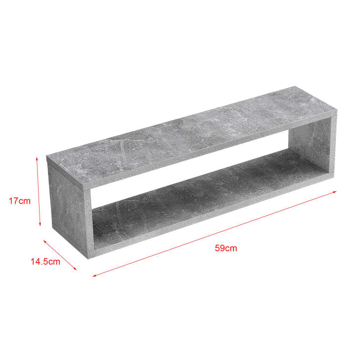Wandregal 4 teilig in holzoptik 17 x 59 x 15 cm in grau fagernes