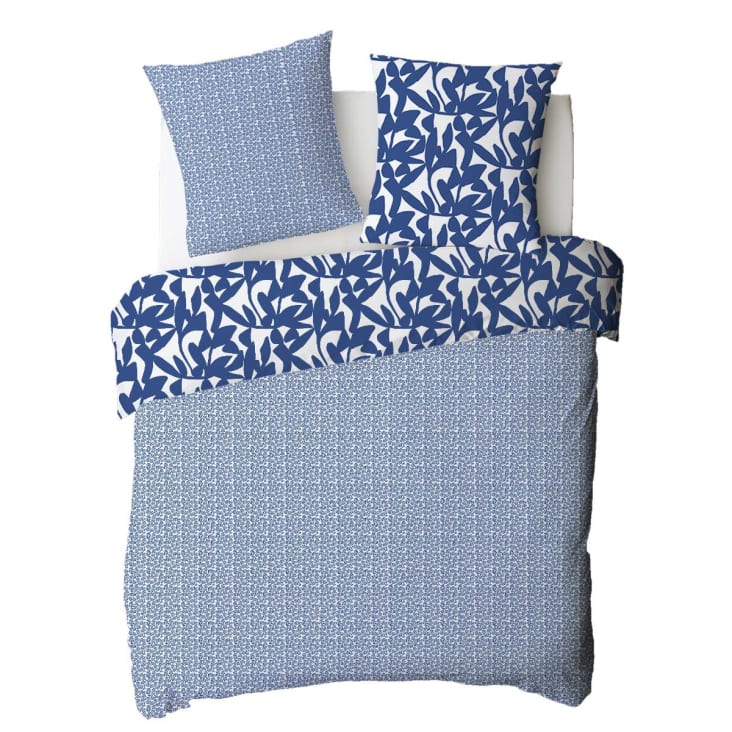Parure De Lit 2 Personnes 140x190 Cm - Housse De Couette + 2 Taies - Microfibre Douce - Motif Fleurs Et Colibris Violet