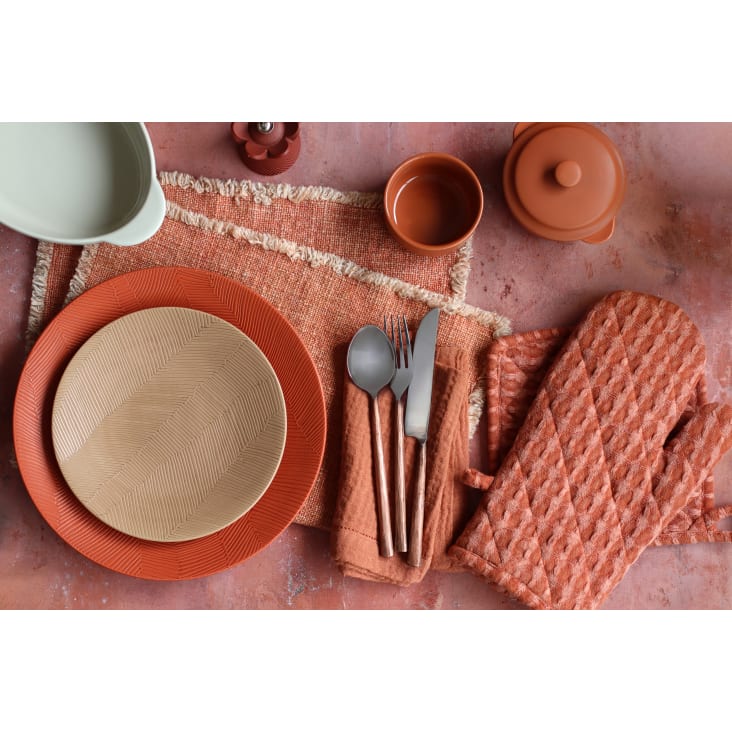 Assiette creuse vesuvio terracotta 19 cm Table passion - Ambiance