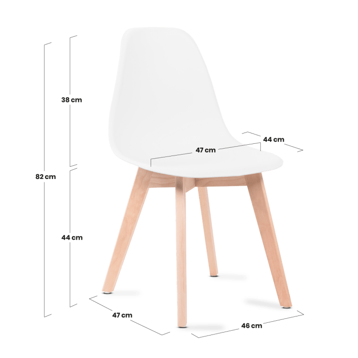 Pack 6 sillas NÓRDICA, silla comedor salón, patas en madera, color Blanco