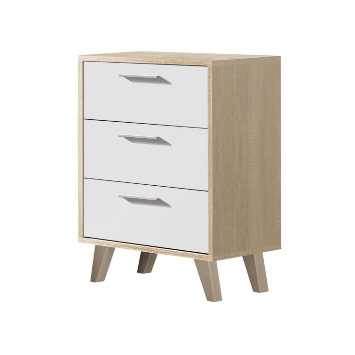 Mesita 3 Cajones 63X43X35 CambrianBlanco Maisons du Monde