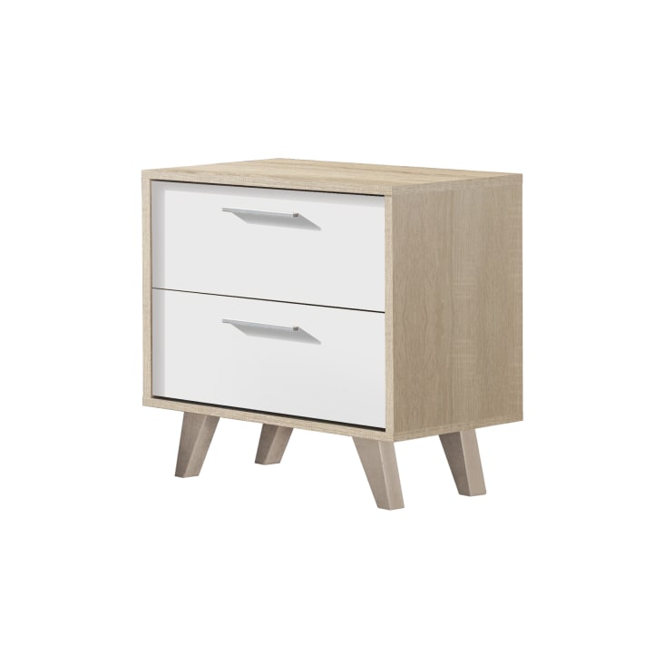 Mesita 2 Cajones 44X43X35 CambrianBlanco Maisons du Monde