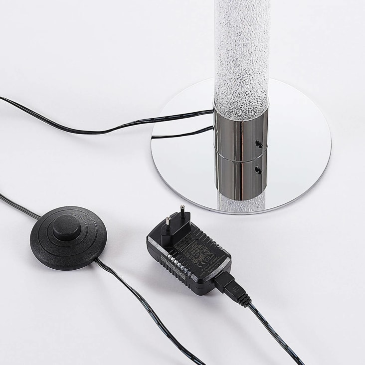 Lámpara de pie led de plástico plateado cropped-7