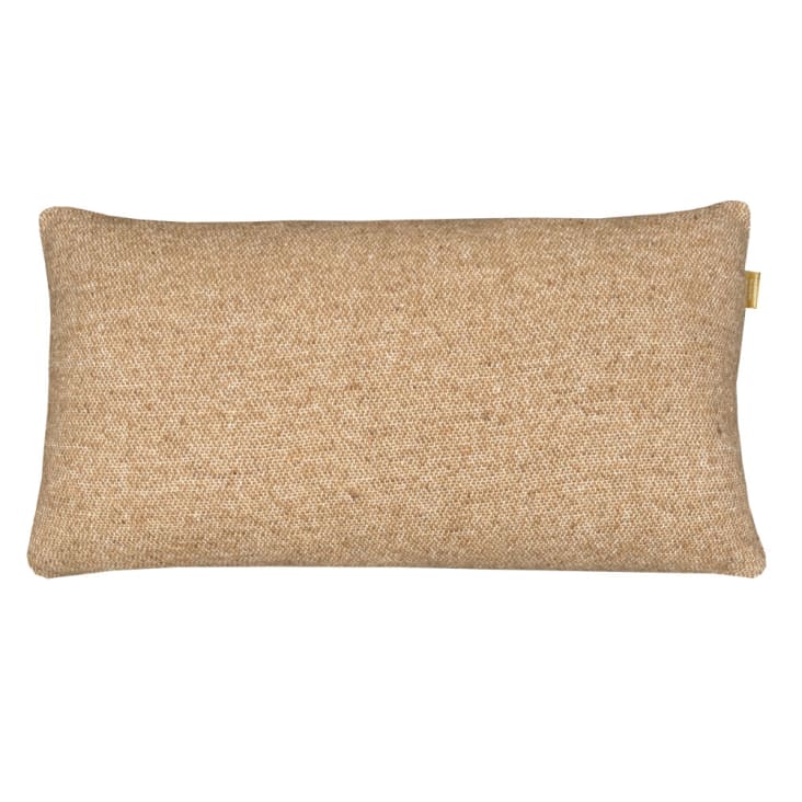 Coussin En Laine épais Klassy Cowgirl | Accents Cuir | Couleur Crème | 28x30 Cm