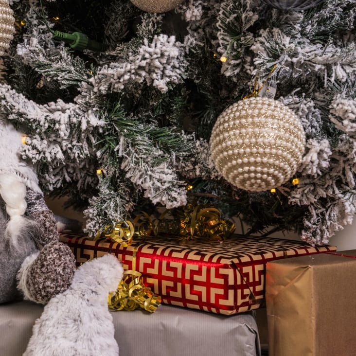 Albero di Natale artificiale innevato da 210 cm con 1791 Rami SANTA CLAUS