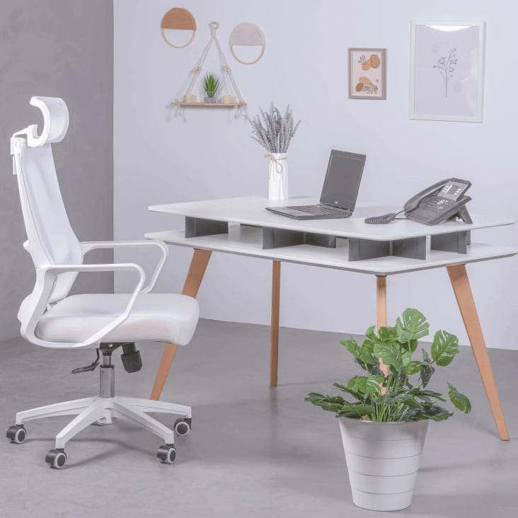 Mesa escritorio moderna lacado blanco 962-018