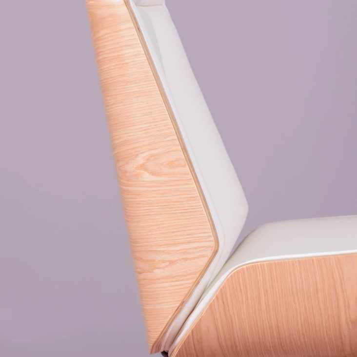 Silla de oficina sin ruedas con respaldo bajo y tapizada en polipiel - Alu  S - Nest Dream - Blanco