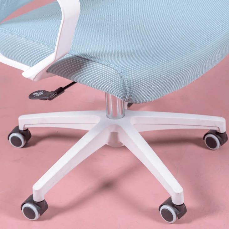 Silla de escritorio ergonomica con ruedas y reposabrazos - Mesh - Nest  Dream - Azul
