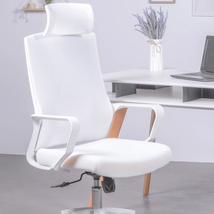 Silla de escritorio ergonomica con ruedas y reposabrazos - Mesh - Nest  Dream - Azul