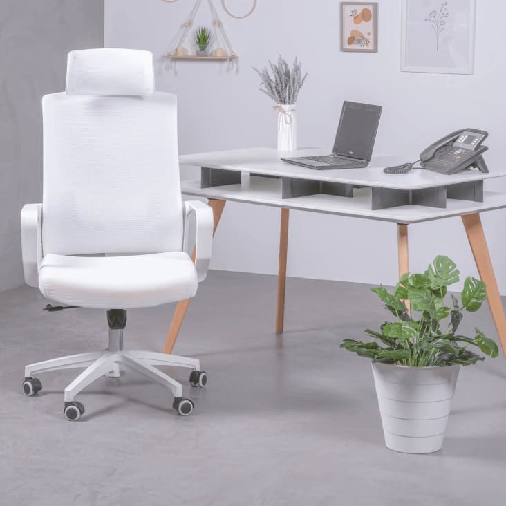 Siness - Sillas de escritorio blancas con ruedas/reposabrazos, silla de  oficina, silla de juegos, silla de escritorio, silla de computadora, silla