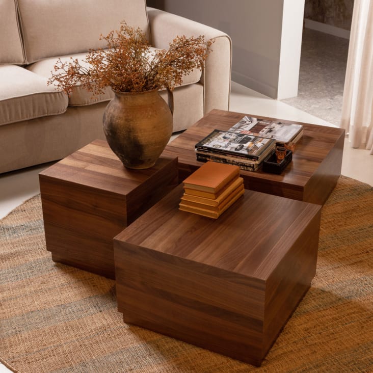 Set de mesas para sala 😍 • Hechas de madera Noggal + hierro de alta  calidad ✓ • Mesa grande: 79 cm x 47 cm. Mesa pequeña: 59 cm x 36…