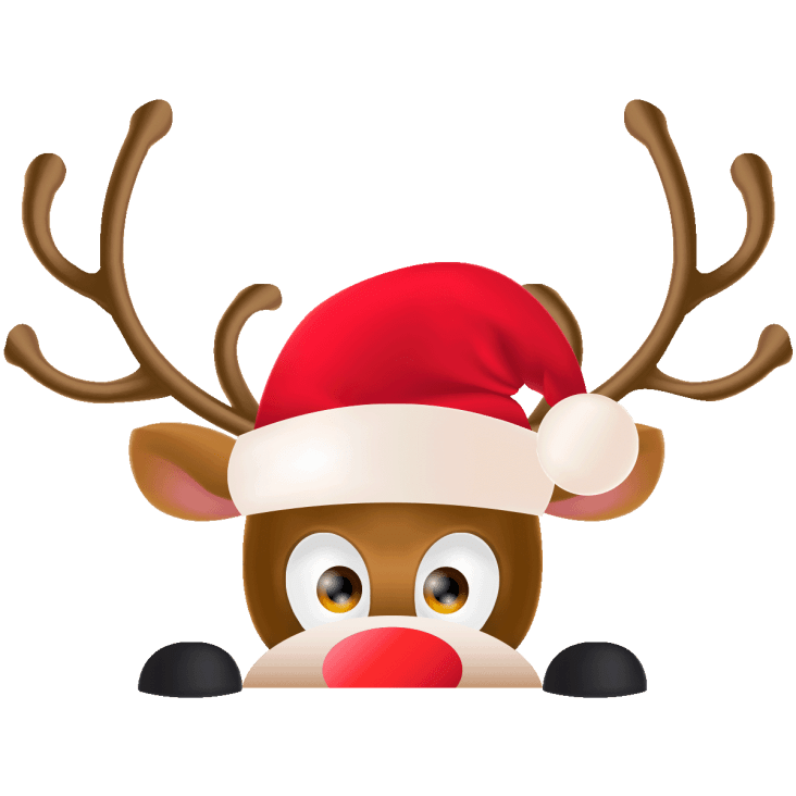 Sticker et autocollant Père Noël et rennes rigolo