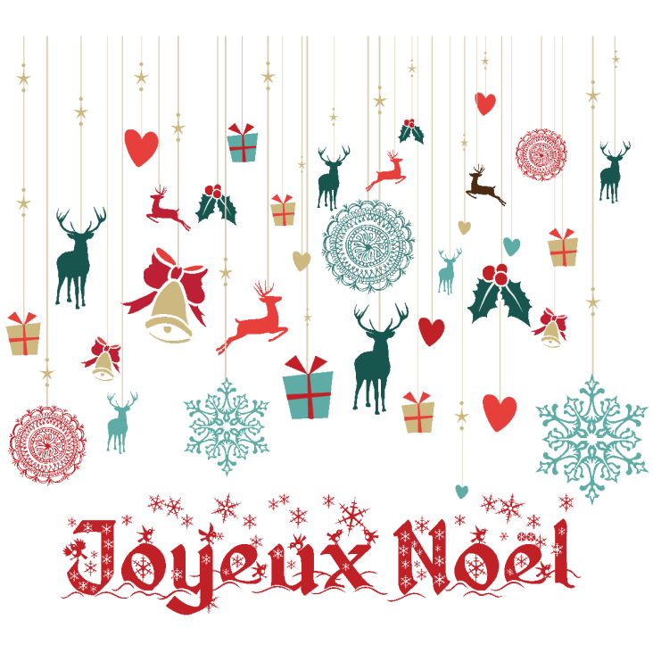 Sticker Noël décoration joyeux noël 110 x 120 cm Maisons du Monde