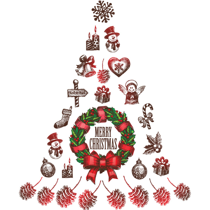 Étiquette Noël, Be Merry, Stickers, Noël, Autocollant Noël