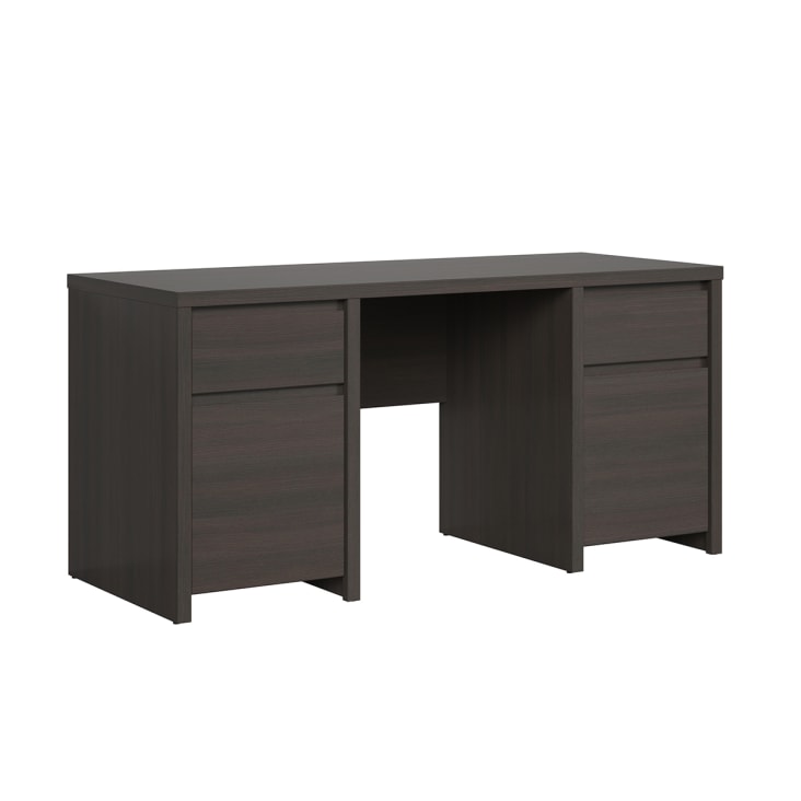 Escritorio 2 puertas 2 cajones estratificado marrón oscura