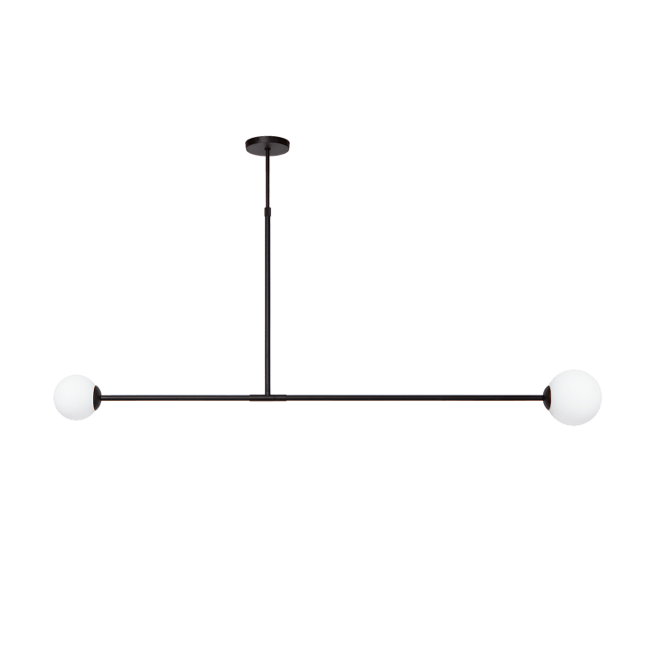 Pendelleuchte aus Metall mit 2 Glaskugeln, schwarz Salento Maisons du