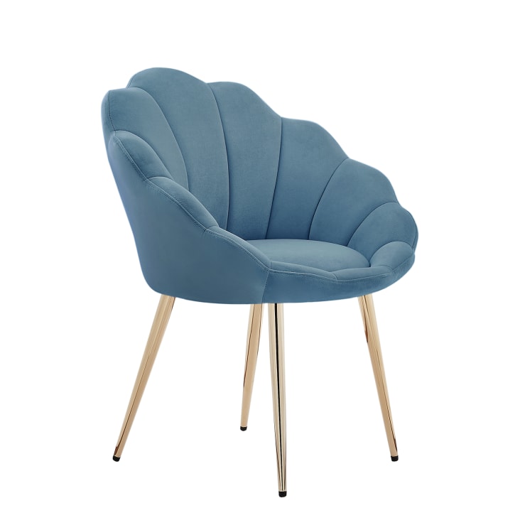 Lot De Chaises Made.com – Bleues Et Grises – Piétement Doré – Cuisine/salle à Manger