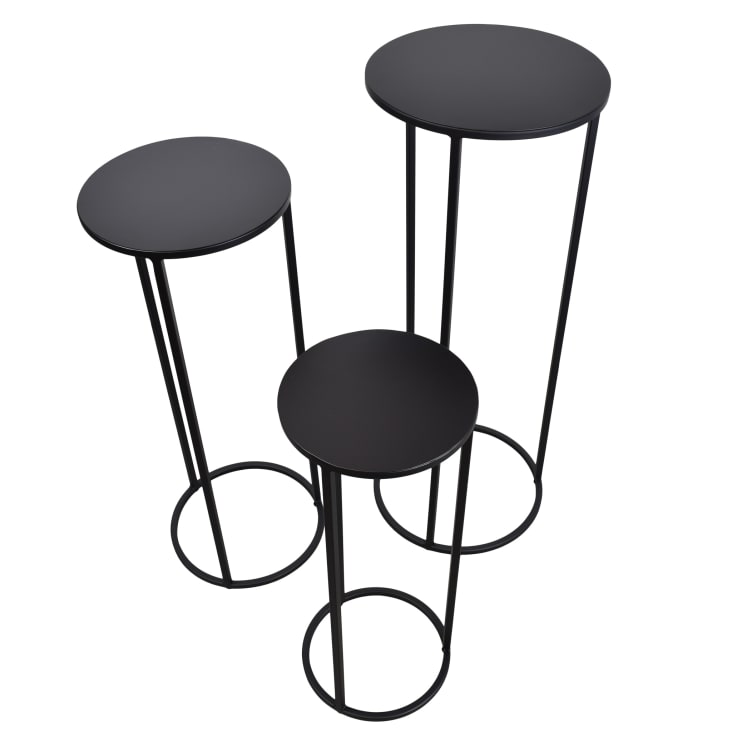 3er Set Pflanztische aus Metall, 70x30x30 cm, Schwarz Maisons du Monde
