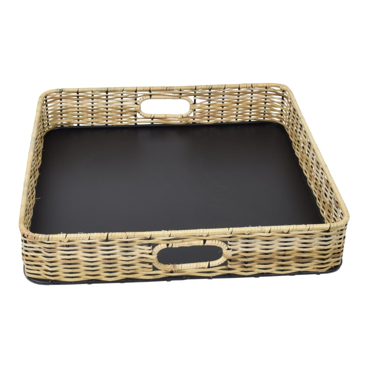 Tablett aus Bambus, 8x40x40 cm, Braun Maisons du Monde
