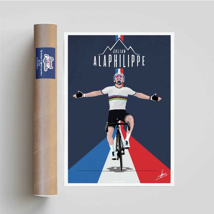 Affiche Cyclisme Julian Alaphilippe Champion du Monde 30x40 cm